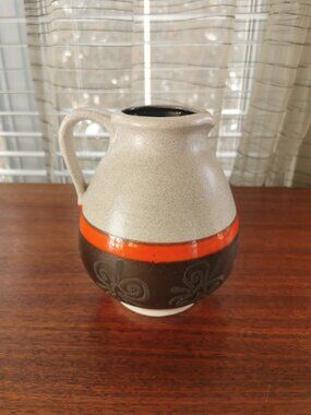 Dumler Breiden Art Pottery Jug Vase 304/17, Made in Germany, VTG Pitcher Jug 7"